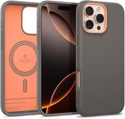 Caseology iPhone 16 Pro ile Uyumlu MagSafe Kılıf Nano Pop Mag Kaymaz Silikon Gri Kapak - ACS08173 (Spigen TR Garantili)