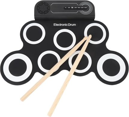 Davul Seti, 7 Davul Uygulama Pad Silikon Ses Efektleri, Drum Pedalları Ve Dumbalıkları, Müzik Enstrüman Oyuncakları Çocuklar İçin Yetişkinler