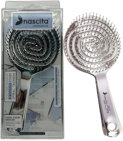 Pro 3D Flexi Kontrol Açma Tarama Saç Fırçası Gümüş - 35