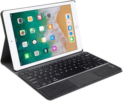 iPad 6.Nesil 9.7 inch 2018 Bluetooth Touchpad Klavye + Standlı Kılıf - BKK5