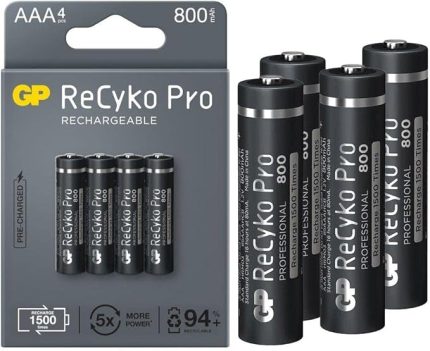 Batteries Recyko Pro AAA İnce Ni-Mh Şarjlı Pil, 1.2 Volt, 4'lü Kart