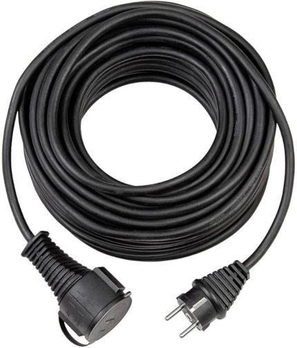 kaliteli kauçuk uzatma kablosu (25 m, IP44, dış mekan için kablo), siyah