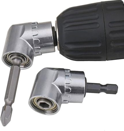 105° açılı tornavida eklentisi adaptörü, 1/4 inç (1/4 inç) hızlı değiştirme ve manyetik uç tutucu, açılı tornavida, açılı tornavida başlığı, açılı dişli