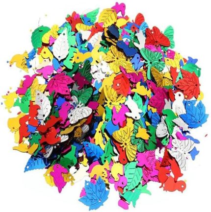 Elişi Pulu Karışık Şekilli 200 lü 1 Paket Renkli Şekilli Pul Yanardöner Payet Pırıltılı Süs Okul Öncesi Kreş Ana Sınıfı