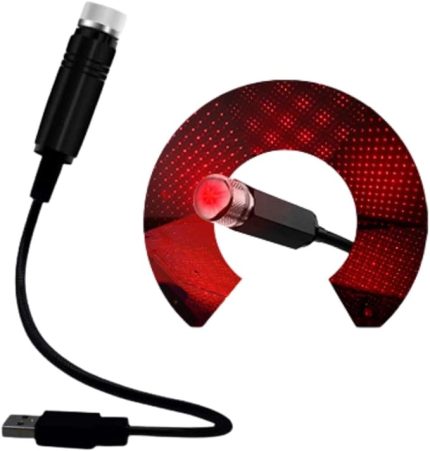 Kırmızı Ayak Altı Tavan Led Araç içi Aydınlatma Oto Araba İç Disko Ayarlanır USB Lamba Işık