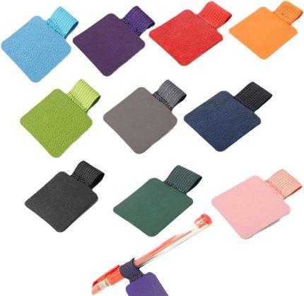 10 adet kalem tutacağı, kendinden yapışkanlı deri kalemlik, defter, kendinden yapışkanlı kalem halkası, karışık renkli kalem halkası, elastik kalem tutucu, dikdörtgen, tablet, günlük, takvim, not defteri için uygun