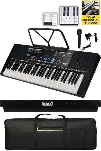 PS-2500 LED Ekran 61 Tuşlu Org Çanta Notalık ve Adaptörlü (300 Ses 300 Ritim)