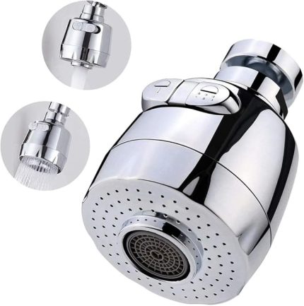 Fonksiyonlu Mutfak Lavabo Başlığı, 360 Derece Dönen, Tasarruflu, Musluk Başlığı, Krom,