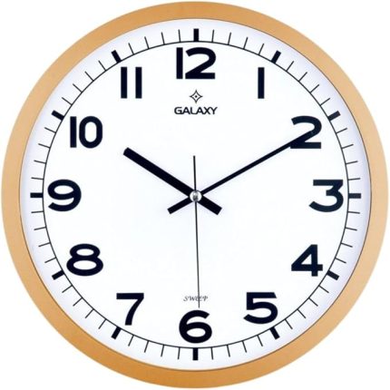 216-3 Serisi Metal Görünümlü Sessiz Akar Duvar Saati 30 cm