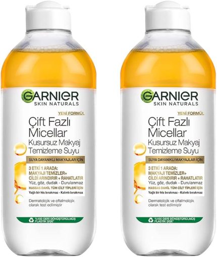 Çift Fazlı Micellar Kusursuz Makyaj Temizleme Suyu 400 ml x 2 Adet