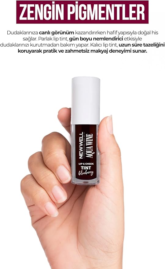 Well Aqua Wine Lip & Cheek Tint Yaban Mersini Aromalı 6 Ml, T1193 - Görsel 4