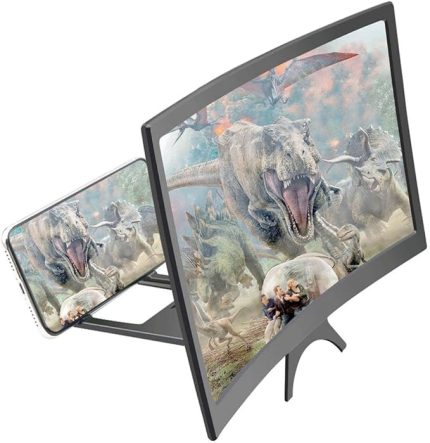 Curved Model Katlanabilir 3D Ekran Büyütücü Amplifikatör Projektör Standı Tüm Akıllı Telefonlara Uyumlu