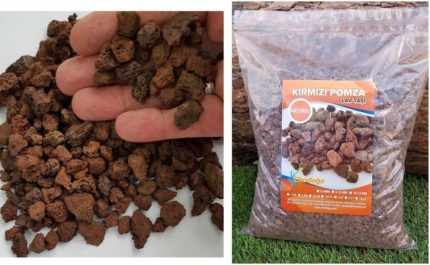 Pomza 5 Litre 3-8 Mm Kırmızı Pomza Taşı Lav Taşı Volkanik Ponza