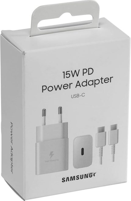 15 Watt USB Type-C hızlı şarj adaptörü, veri kablolu şarj cihazı, beyaz