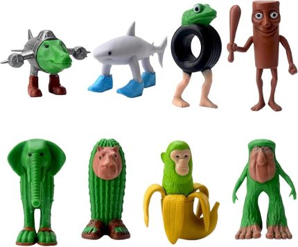 İtalyan Brain Kırmızısı Figür Seti, 8 Adet Tralalero Figürleri, Eğlenceli 3D Baskılı Koleksiyon Figürleri, Köpek Balığı, Maymun ve Daha Fazlası, Dekorasyon ve Hayranlar için Hediye