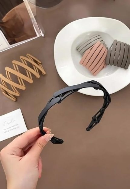 Katlanabilir Saç Tokası, Taşınabilir Katlanır Taç Toka, Dişli Kaymaz Sabit Kafa Bandı ve Saç Klipsi