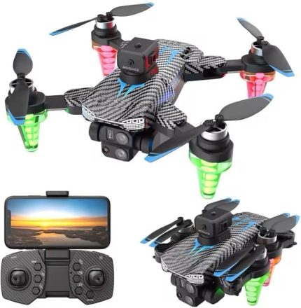 Işıklı C19S Karbon Fiber Profesyonel Taşınabilir Drone 4k Hd Çift Kamera