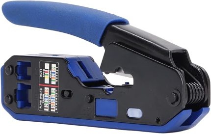 RJ45 Crimper Kiti, RJ45 Terminal Sıkma Aracı Ağ Kablosu Ethernet Jakı Cat5e Cat6 Cat6a Konnektörü için Crimper Geçişi