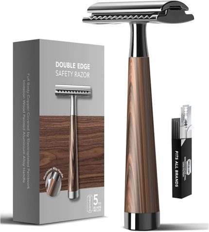 1. Kalite Paslanmaz Çelik Çift Yönlü Manuel Traş Bıçağı - 10 Jilet Hediyeli Traş Makinesi