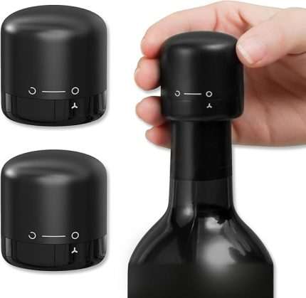 2 adet şişe tıpası, şarap vakumlayıcı, şarap şişesi tıpası, şarap tıpası, şarap tıpası, şarabınızı daha uzun süre saklayın, şarabı taze tutar, tüm standart boyutlu şarap şişeleri için.