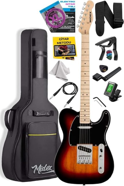 TLX-50SB Tele Kasa Maple Klavye 2 Single-Coil Manyetik Elektro Gitar