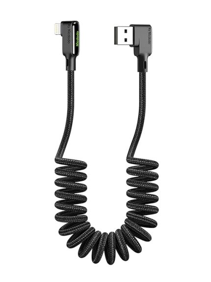 Ca-7300 Lightning 90 Derece Spiral Ledli Örgü Kablo 3A 1.8M