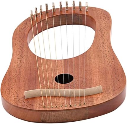 10 Lyre Harp String Wooden Musical Instrument For Beginners Durable Portable Small With Rounded Strings For Comfortable Play