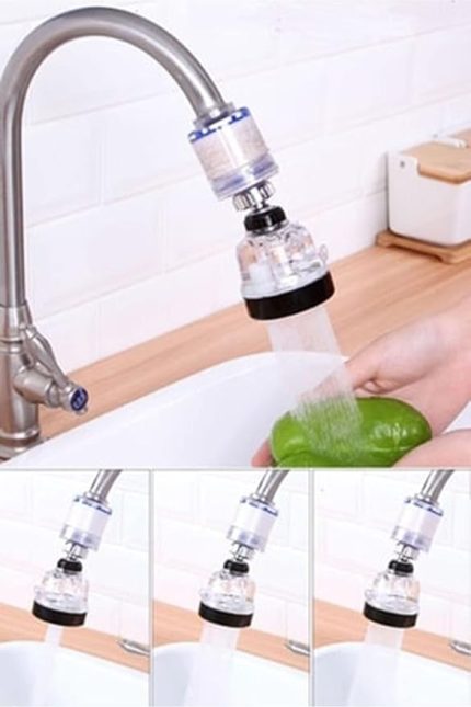 Arıtmalı 3 Fonksiyonlu Şeffaf 360 Derece Döner Musluk Başlığı Güçlendirici Hazneli