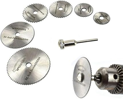 Daire testere bıçağı seti, 6 adet döner alet el daire testeresi, 3,2 mm çubuklu, mini delikli kesme diskleri, ahşap, plastik, bakır, alüminyum ve ince sac için kesme diskleri