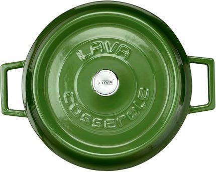 Trendy Çok Amaçlı Döküm Demir Sığ Tencere Çap 24 cm Yeşil