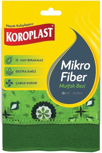 Mikrofiber Mutfak Bezi 2'li Set, Hızlı Kuruyan Uzun Ömürlü Mikrofiber Temizlik Bezi Seti, Yüksek Toz ve Sıvı Emiş Gücü, Mutfak, Ofis, Ev için Tüy ve Çizik Bırakmayan Temizlik Bezi
