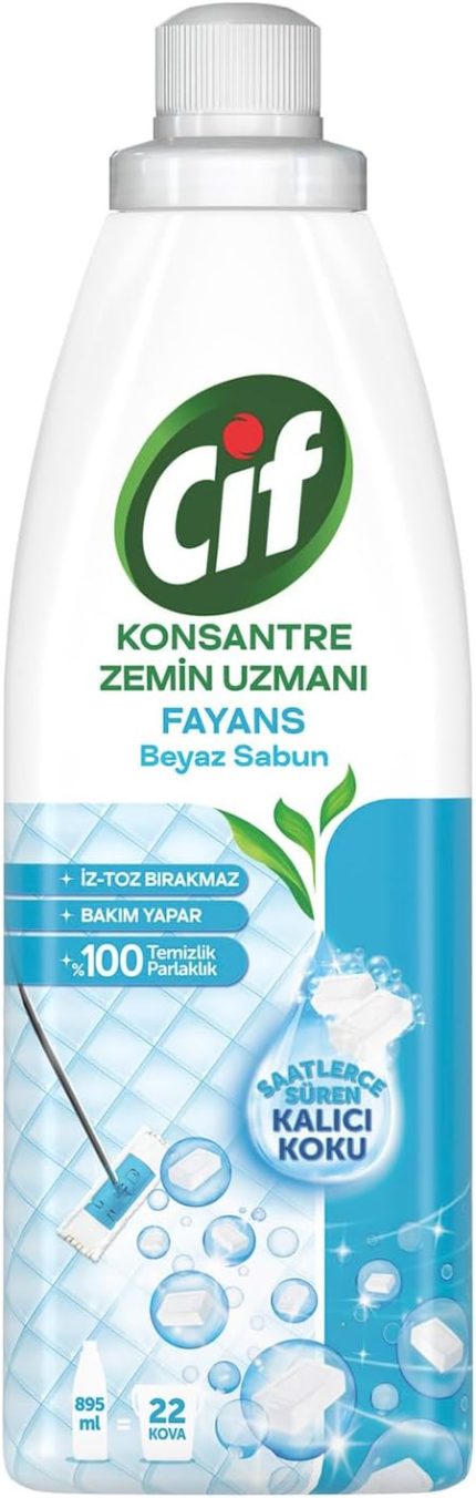 Beyaz Sabun Kokulu Konsantre Zemin Uzmanı Fayans Temizleyicisi 22 Kova 895 mL