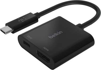 USB-C-HDMI Adaptörü Şarj Cihazı AVC002btBK,4K UHD Videoyu, Bağlı Cihazlar için 60 W’a kadar Doğrudan İletim Gücünü Destekler, Macbook Pro HDMI Adaptörü