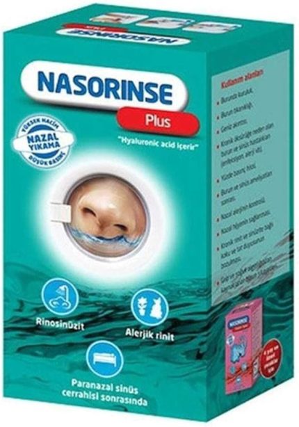 NASORINSE PLUS HYALUNORIK ASİT İÇEREN YÜKSEK HACİM DÜŞÜK BASINÇLI NAZAL DUŞ (25 Poşetli)
