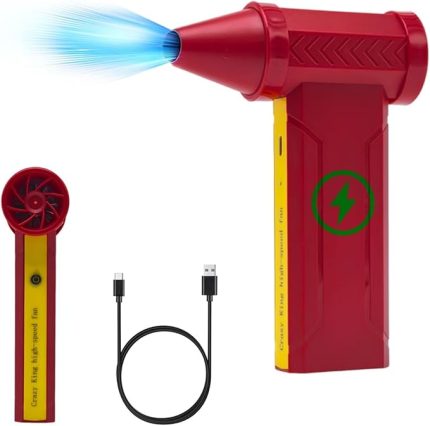 Sıkıştırılmış Hava Üfleyici/Taşınabilir Turbo Fan, 160000TR/Min Pilli Basınçlı Hava Püskürtme 10000 mAh Toz Fırçası Basınçlı Hava Silgi PC Ev Araba Temizliği için Koyu Kırmızı