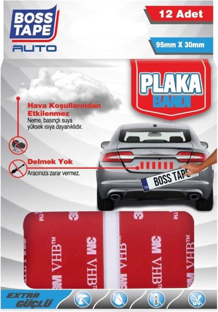 Tape 3M Yapıştırıcılı Plaka Yapıştırma Bandı 12 Adet
