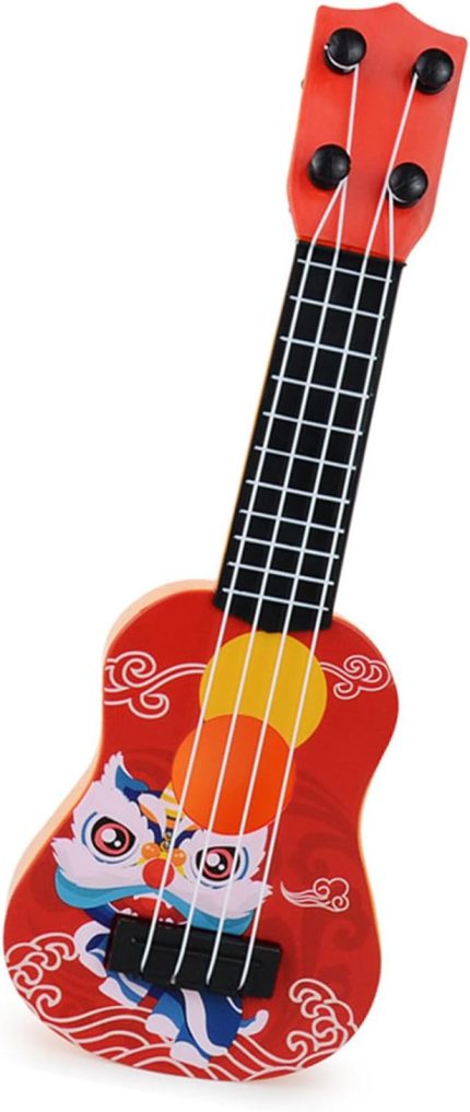 Çocuklar Ukulele Modeli 4 Dize Karikatür Aslan Ukulele Yeni Başlayanlar Dört Dize Ukulele Başlangıç ​​Paketi Erken Eğitim Için Hafif Ukulele Mini Müzik Enstrümanı Oyuncak (Kırmızı)
