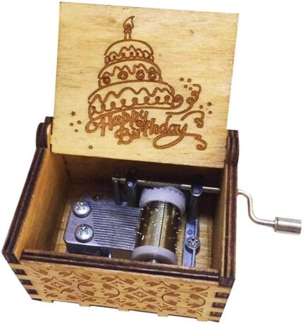 Happy Birthday İyi Ki Doğdun Ahşap Çevirmeli Müzik Kutusu