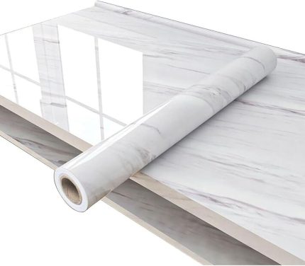 Dayanıklı Mermer Desenli 5mt X 60cm Mutfak Tezgah Dolap Lavabo Yapışkanlı Folyo Kaplama Kağıdı
