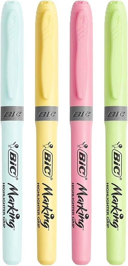 Kalem Markıng Highlıghter Grip Pastel Renkler 4 Lü 964859 / Bic
