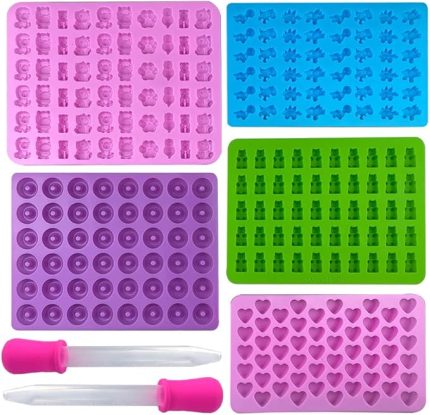 5 adet jöle ayıcık 2 damlalık, jöle şeklinde, silikon silikon kalıp, şekerleme, jöle, çikolata için silikon kalıp