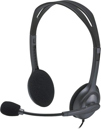 H110 Kablolu Stereo Kulak Üstü Mikrofonlu Kulaklık, 3,5 mm Jak Girişi, Gri