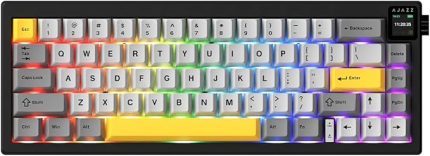 Ajazz AK650 Kablosuz Mekanik Klavye 3 Modlu TFT Ekranlı Hot-Swap-65 Tuşlu RGB Siyah/Dream Switch