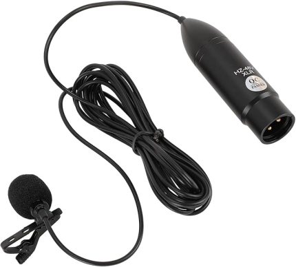 Yaka Mikrofonu, Akıllı Gürültü Azaltma Ve Yüksek Çözünürlüklü Mikrofon, Kayıt, Röportajlar, 3 PIN XLR Arayüzlü Konuşmalar Için Alüminyum Alaşımlı Yaka Mikrofonu, 48V Fantom Güç