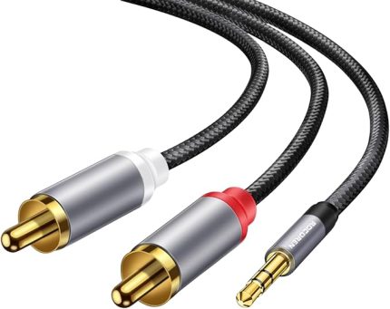 3.5mm AUX Jack to RCA Hi-Fi Ses Kablosu 1 Metre