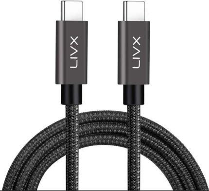 Solid 100W 5A PD2.0 Type C to Type C Hızlı Şarj ve Data Kablosu 2 Metre Halat Örgülü Space Gray LVA-TCT
