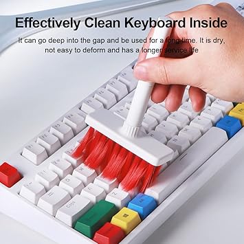 Temizleme Yumuşak Fırça Klavye Temizleyici 5'i 1 Arada Çok Fonksiyonlu Bilgisayar Temizleme Araçları Kiti Köşe Boşluğu Silgi Bluetooth Kulaklık için Tuş Çektirmesi Lego Dizüstü Bilgisayar - Görsel 5