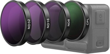 CPL ND Filtre Seti, DJI Action 5 Pro/4/3, Xtra Edge ve Xtra Edge Pro, 4'lü Paket ND8 ND16 ND32 CPL Lens Filtreleri, Vlog Seyahat Çekimi için HD Optik Cam Polarize Nötr Yoğunluk Filtre Kiti