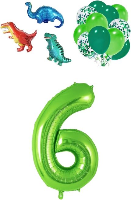 Gitti Dinazor Set; Rakam Folyo, 3 Adet Mini Dinazor ve 10 lu Balon (6)