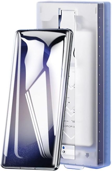 Samsung Galaxy S23 Ultra ile Uyumlu Kolay Uygulama Aparatlı Easy Body 3D Tam Kaplayan Temperli Cam Ekran Koruyucu – Şeffaf
